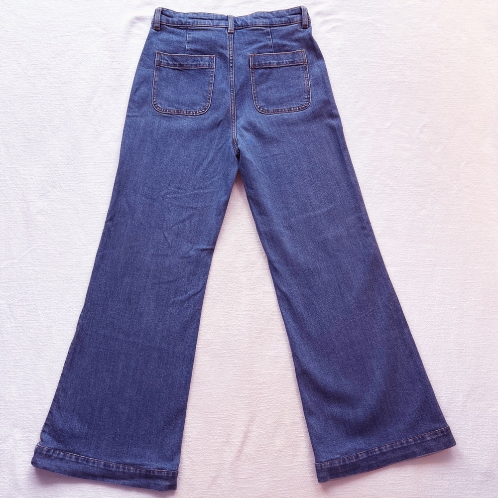 & Other Stories Flare Jeans, Size 28, Deep Blue, High Waist, High Rise, Like New - Picture 2 of 16